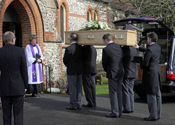 The funeral of Geoff White  at All Saint's Church, Denmead