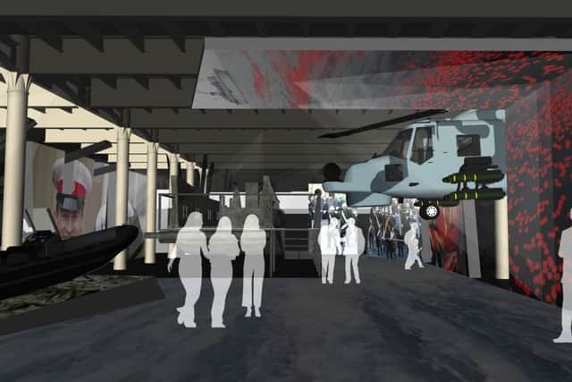 A computer-generated view inside the new Royal Marines Museum