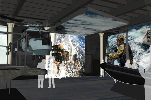 A computer-generated view inside the new Royal Marines Museum