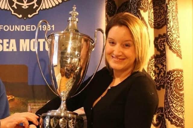 Jo Williams with the Maybury Trophy for overall driver of the year at Southsea Motoring Club