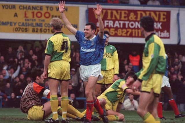 Guy Whittingham celebrates his goal against Bristol Rovers during the 1992-93 season MAYOAK0002893915
