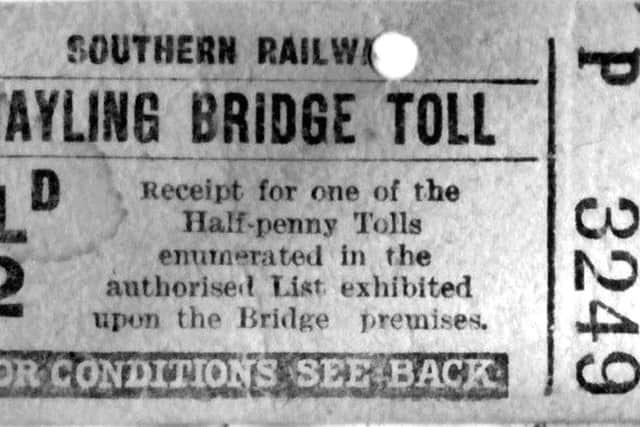 jpns-16-03-18-042 rwLangstone bridge toll ticketA toll ticket to cross the old wooden bridge. It has been punched by the toll keeper to save re-use.