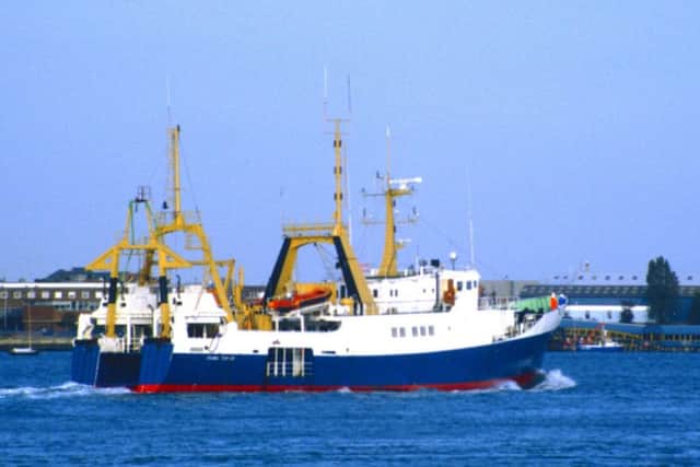 SD Colonel Templer leaving Portsmouth after a refit.