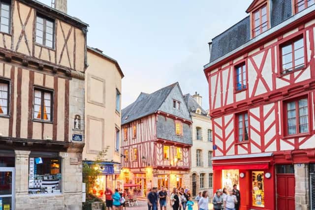 Half timbered houses in the town of Vannes.