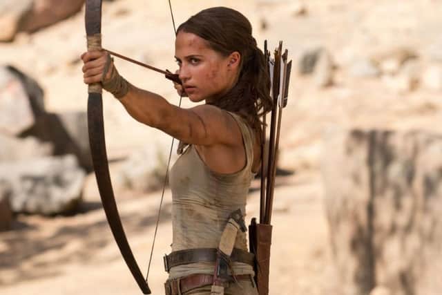 Alicia Vikander in Tomb Raider.