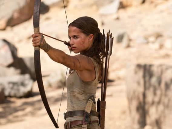 Alicia Vikander in Tomb Raider.