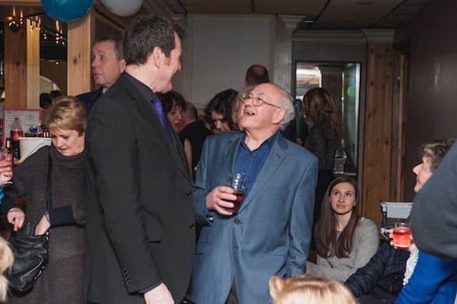 Mike Sterling, left, with gym owner Ron Wiltshire, who was celebrating his 89th birthday on the day of the fundraiser. Picture: Rob Paul