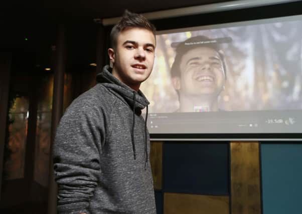 Lewis Hine pictured in front of a screen playing his CBBC documentary. Credit: Habibur Rahman