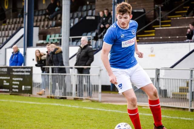 Pompey Academy's Bradley Lethbridge scored a hat-trick against Bristol Rovers today.  Picture: Colin Farmery