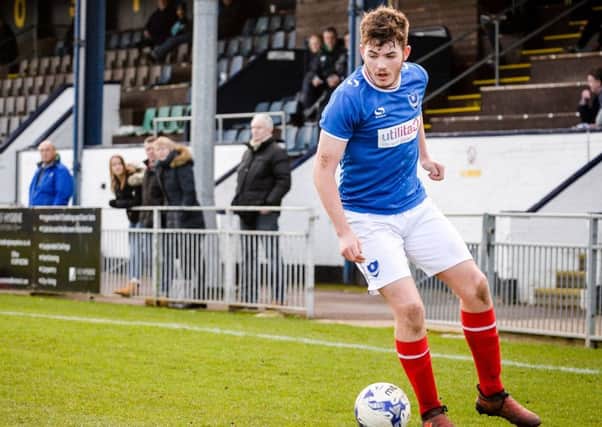 Pompey Academy's Bradley Lethbridge scored a hat-trick against Bristol Rovers today.  Picture: Colin Farmery