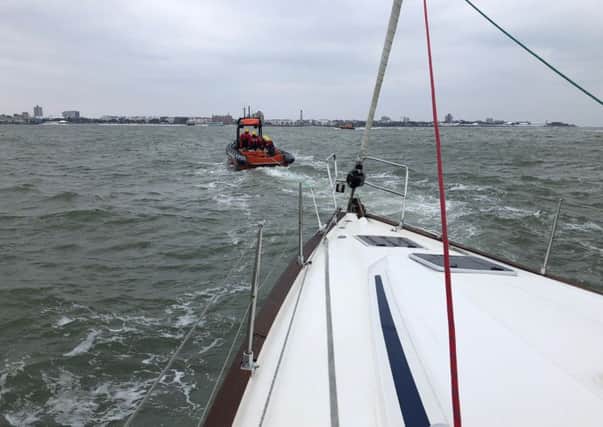 The yacht being towed to Gosport. Credit: GAFIRS