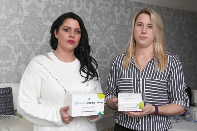 Gemma Weir and Michelle Frank, from Portsmouth, are campaigning to get drug Orkambi available on the NHS for people with cystic fibrosis. Picture: Habibur Rahman