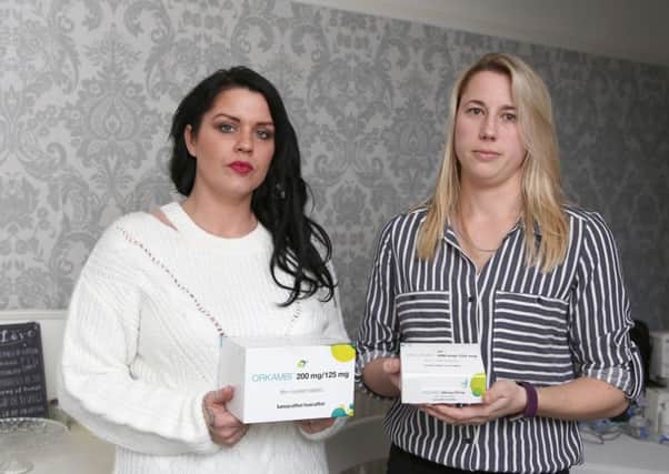 Gemma Weir and Michelle Frank, from Portsmouth, are campaigning to get drug Orkambi available on the NHS for people with cystic fibrosis. Picture: Habibur Rahman