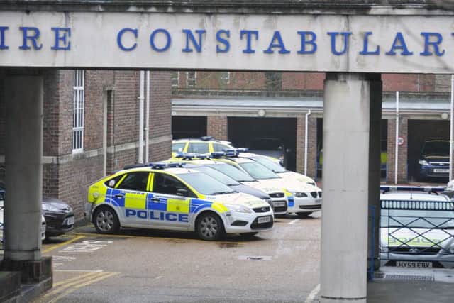 Police cars at Cosham police station