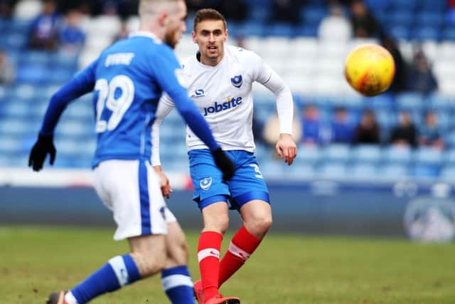 Brandon Haunstrup in action against Oldham
