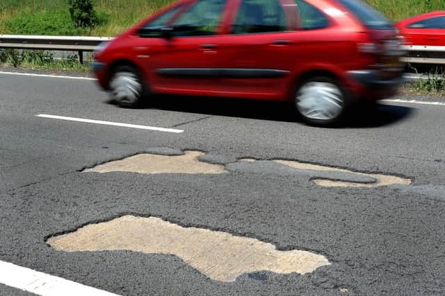 Potholes on the A27  between Chichester and Portsmouth