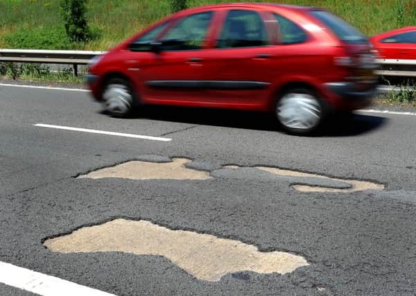 Potholes on the A27  between Chichester and Portsmouth