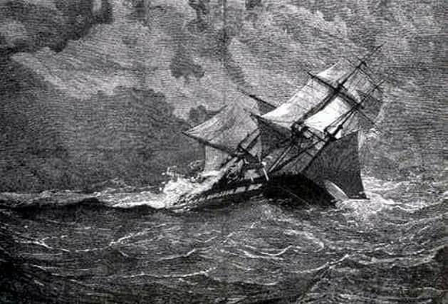 The loss of HMS Eurydice during a squall.