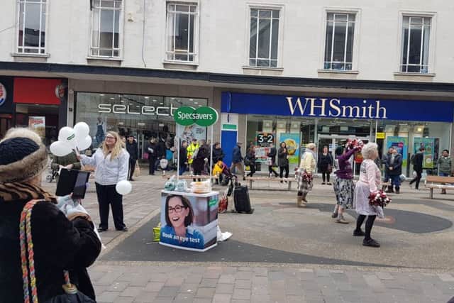 The dancing grannies take over Commercial Road in Portsmouth. Picture: Steven Lambert