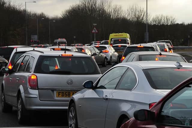 Traffic gridlock around City Hospital hours before Royal visit. ENGEMN00120121128102456