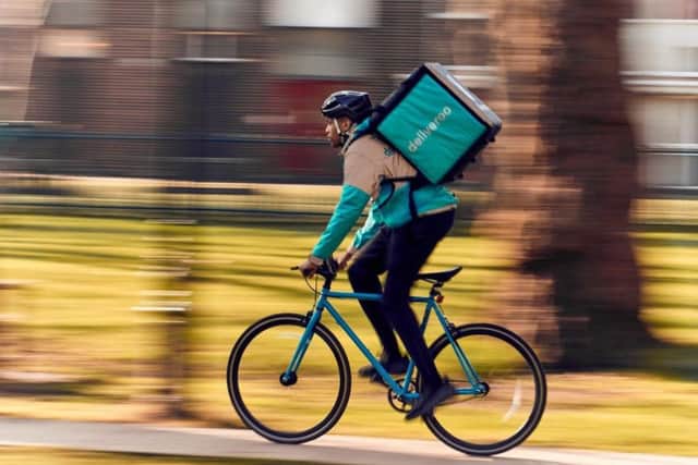 A Deliveroo rider
