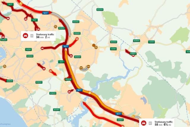 A graphic released by traffic service Romanse on Twitter