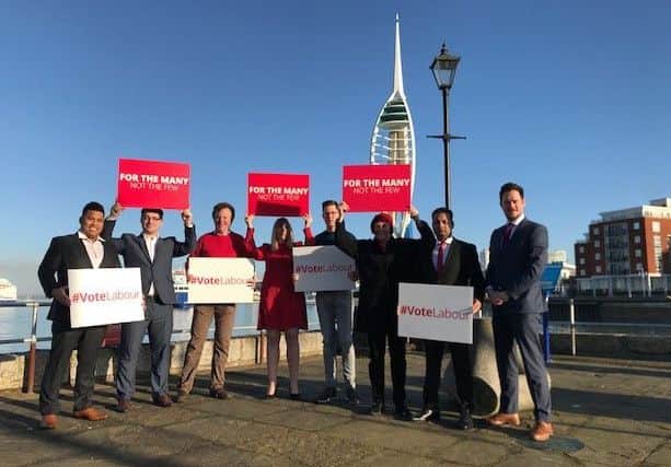 Portsmouth South MP Stephen Morgan (far right) and party members at the manifesto launch