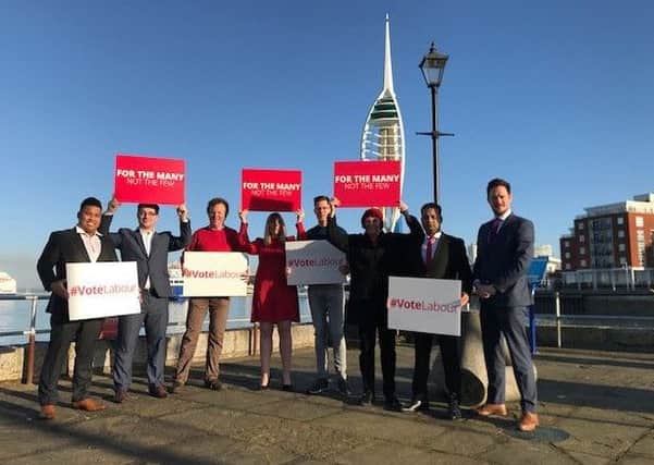 Portsmouth South MP Stephen Morgan (far right) and party members at the manifesto launch