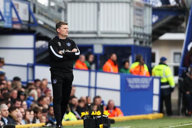 Joe Gallen took charge of Pompey against Oxford United. Picture: Joe Pepler