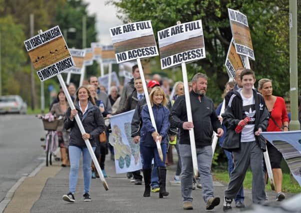 Residents from Portchester have marched in protest to Fareham Council Offices to voice their objections to a proposal to build more homes in the Portchester/Fareham area