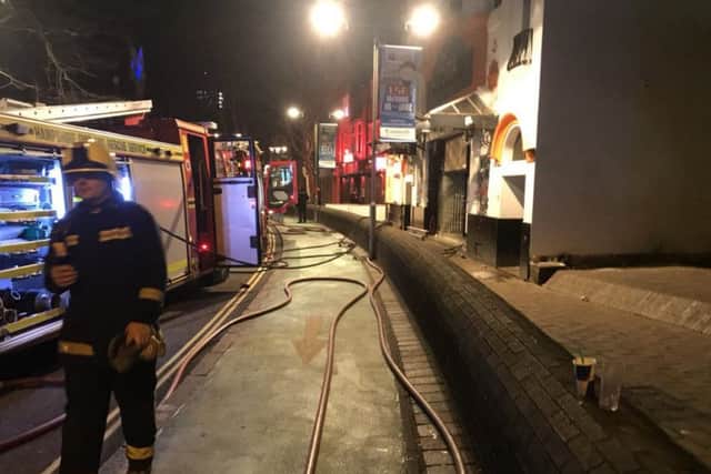 Fire crews dealt with a blaze at Astoria nightclub on Guildhall Walk. Picture: Southsea Fire Station