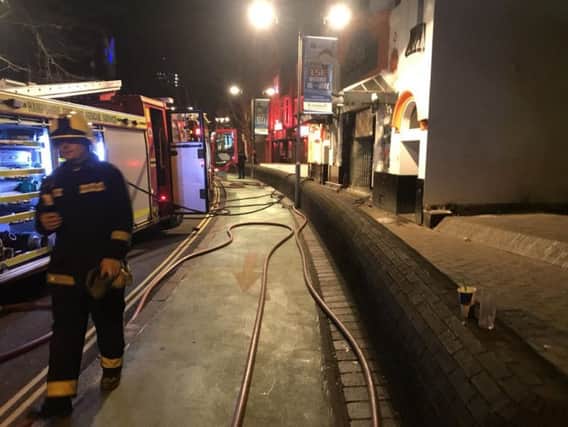 Fire crews dealt with a blaze at Astoria nightclub on Guildhall Walk. Picture: Southsea Fire Station