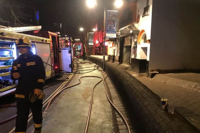 Firefighters outside the Astoria this morning Picture: Southsea Fire Station