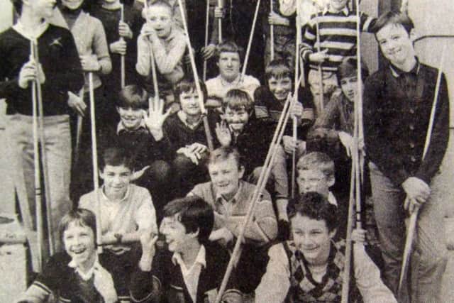 Young snooker players are pictured during a break in the tournament