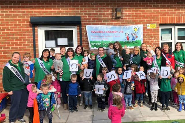 Squirrels Nursery in Waterlooville celebrate their Outstanding Ofsted rating