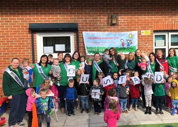 Squirrels Nursery in Waterlooville celebrate their Outstanding Ofsted rating