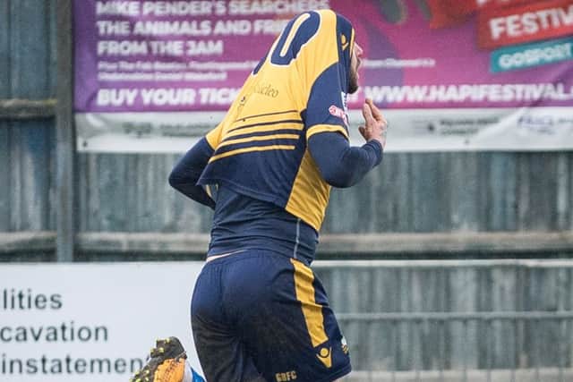 Rowan Vine celebrates his goal. Picture: Keith Woodland