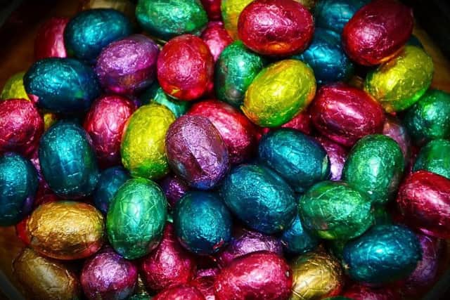 The pair recovered three large boxes of charity Easter eggs for children
