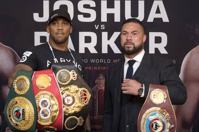 The heavyweight unification fight between Anthony Joshua, left, and Joseph Parker is the main event tonight