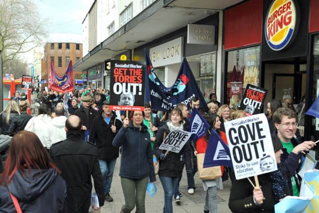 Teachers strike and march through Portsmouth city centre in 2014