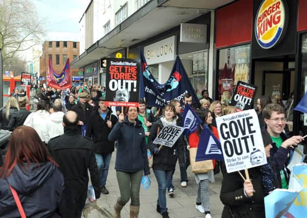 Teachers strike and march through Portsmouth city centre in 2014