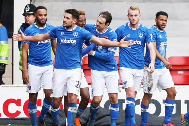 Gareth Evans celebrates his winner against Walsall Picture: Joe Pepler