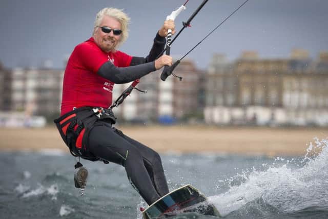 Richard Branson kitesurfing off Hayling