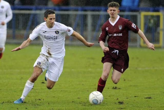 Wes Fogden had a shot saved in the first minute at Whitehawk.