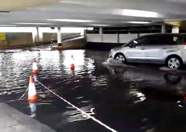 The flooded Avenue de Chartre car park on Saturday