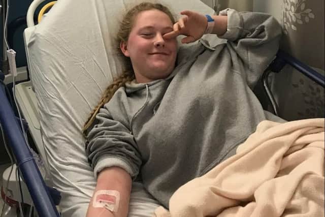 Nicola Crowle, 16 from Crookhorn College, was in hospital for most of the school trip to New York. Picture: Supplied