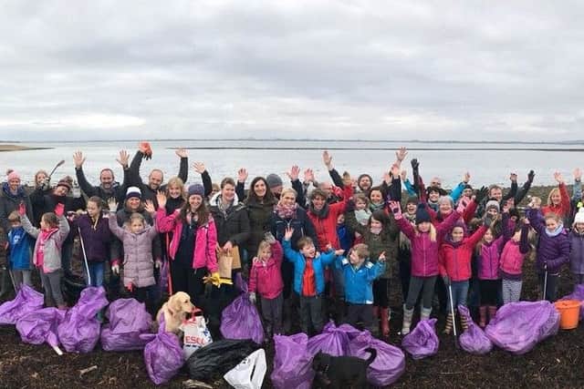 Volunteers helping at a beach clean in Emsworth in a bid to help clean the area of plastic
