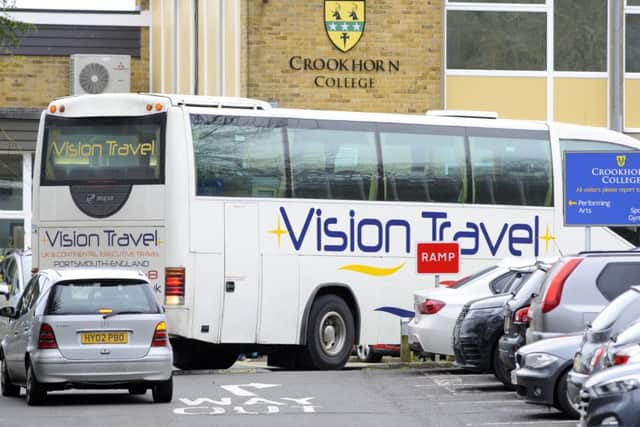 Pupils arriving back to Crookhorn College in Stakes Hill Road, Waterlooville.
Picture: Malcolm Wells