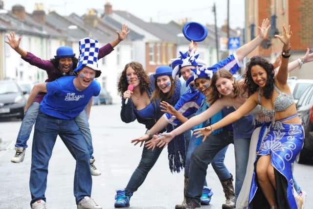The 'Not So Royal Variety Show' - students from The University of Portsmouth Brightsparks Entrepreneurial Society and Students Union take leave from the show for a few minutes to promote The News Blue Day 2011