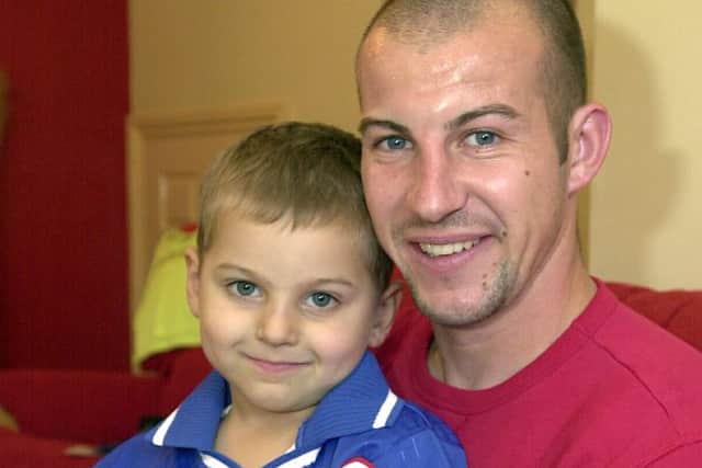 Dave Waterman, pictured with his son Oakley, who died in 2005